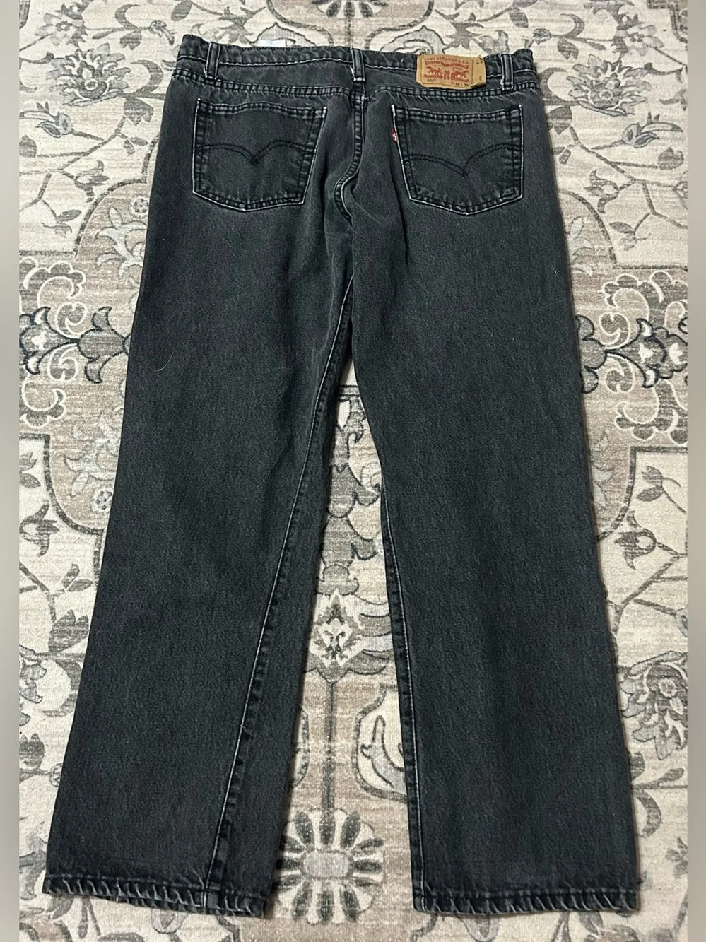 Vintage Levis 501 Jeans Size 38x30 Button Fly Faded Black Gray Made In Mexico